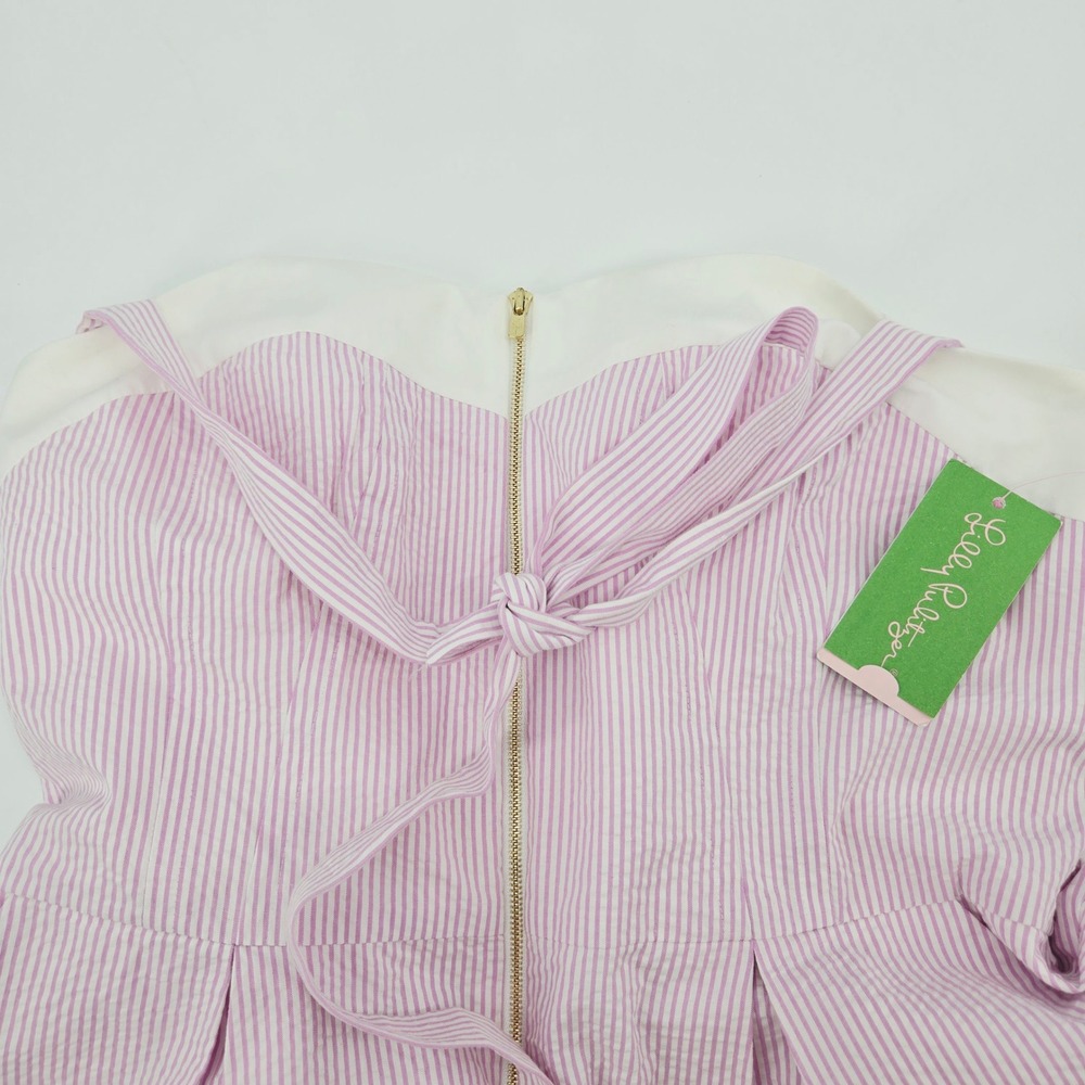 Lilly Pulitzer Marisa Dress Pink Hyacinth Lucky Seersucker NWT 12 Summer Wedding - Picture 4 of 12